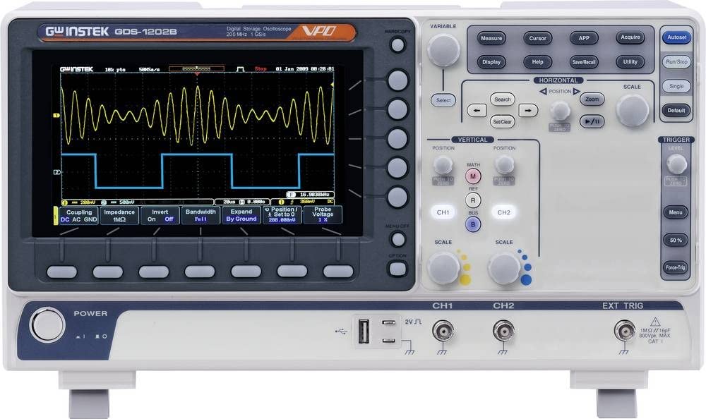 Instek GDS-1202B 200 Mhz, 2 Channel Digital Storage Oscilloscope