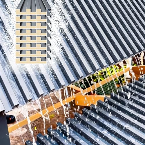 Láminas de metal de drenaje rápido para techos, paneles corrugados y azulejos laterales empalmables para cenador, cobertizo, garaje (8 piezas de 1,3 m) y fáciles de instalar