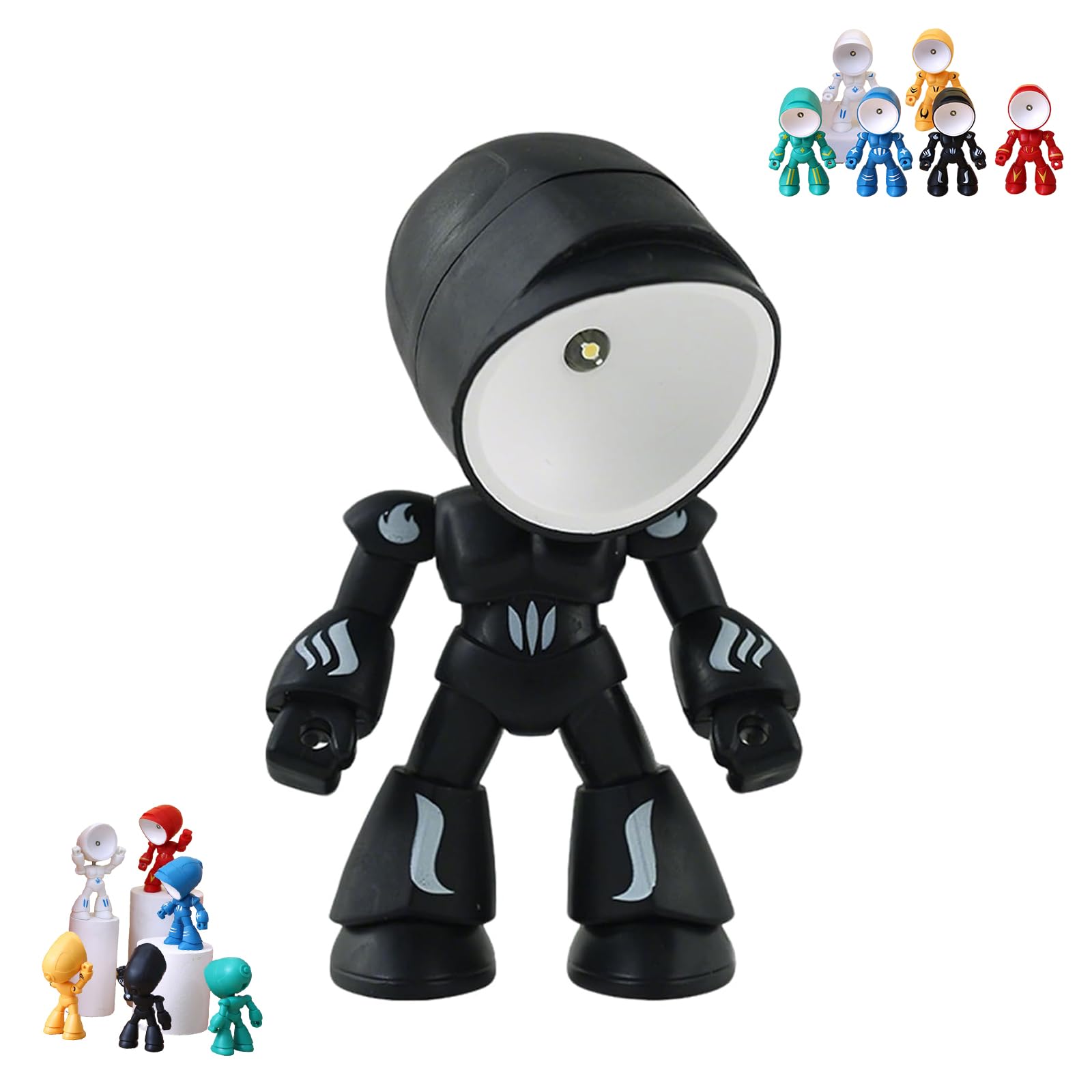 2026 New Lonely Cartoon Cute Design Companion Table Light, Unique Robotic Night Light,LED Cartoon Cute Robot Light, for Night Light, Study, Decor & Children Presents (black-1pcs)