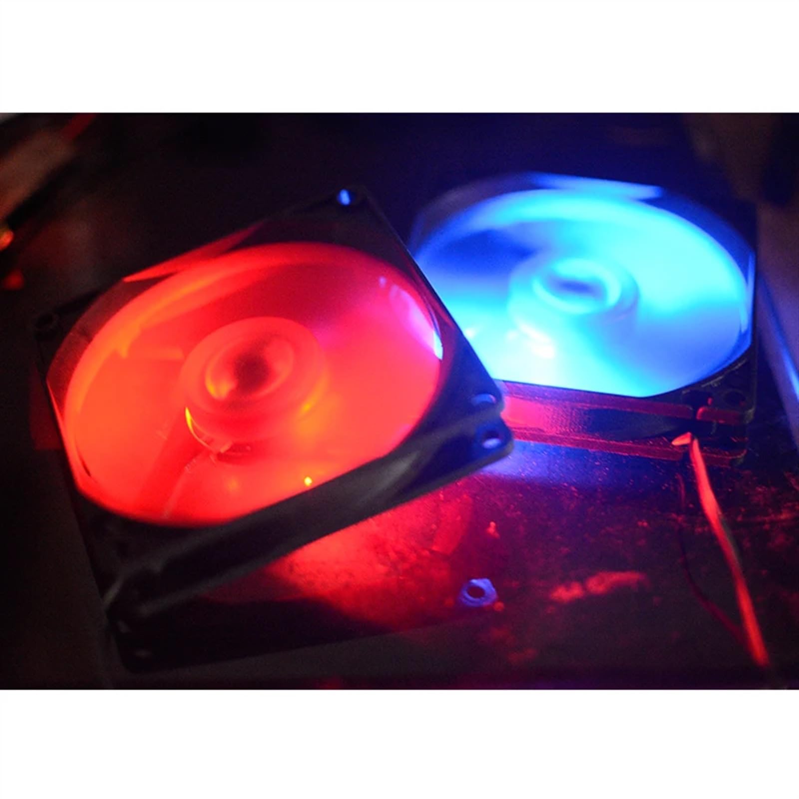 1 sztuka 80 x 15 mm (8 cm) wentylator, 8015, DC 5 V, niebieskie i czerwone oświetlenie LED, cichy wentylator komputerowy z przyłączem USB (Blue No Plug)