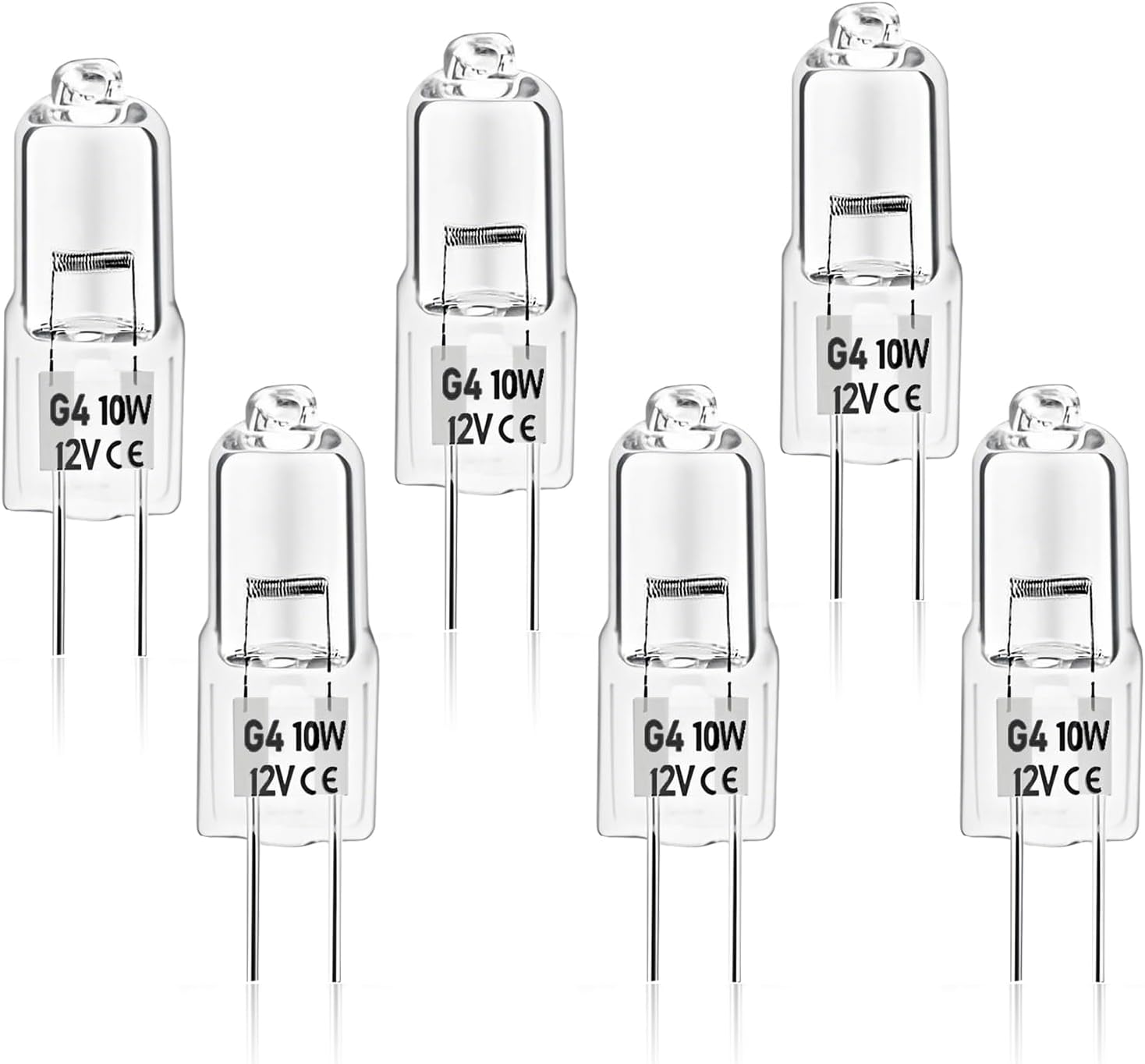 6-Pack T3 12V 10W Halogen Oven Light Bulb G4 2 Pin Appliance Bulb Compatible with GE Whirlpool Jenn-Air KitchenAid Maytag Microwave Stove Replace#: W10886919 AP6030659 PS11765655 W10287972
