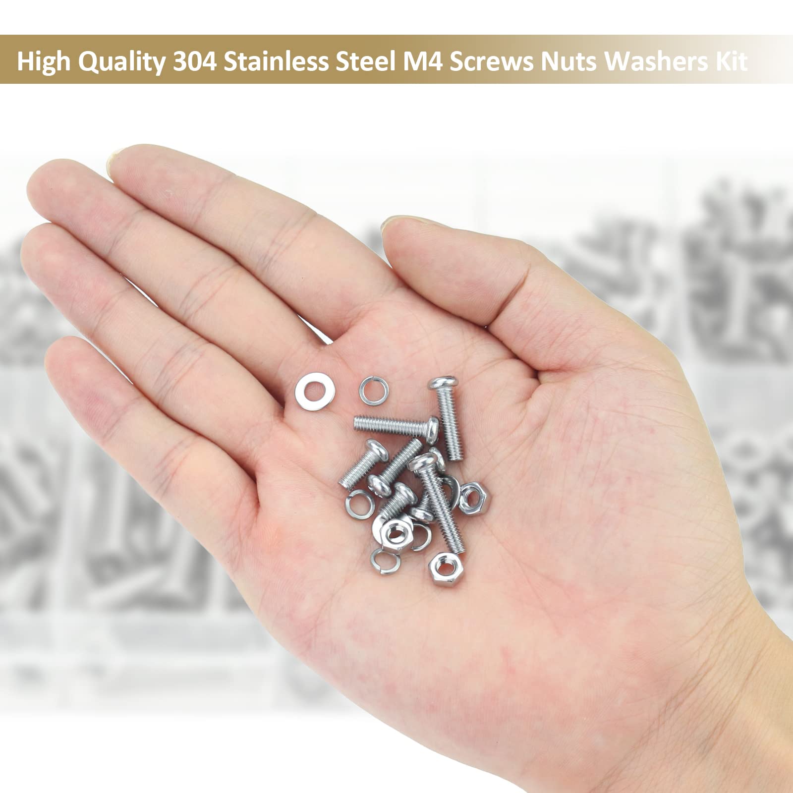 382 Piece Stainless Steel Machine Screws & Nuts Kit -5