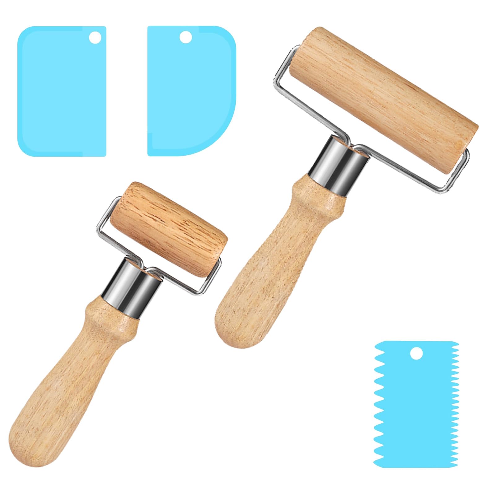 2 Pezzi Mattarello In Legno Rullo Per Pasta Piccolo E Medio