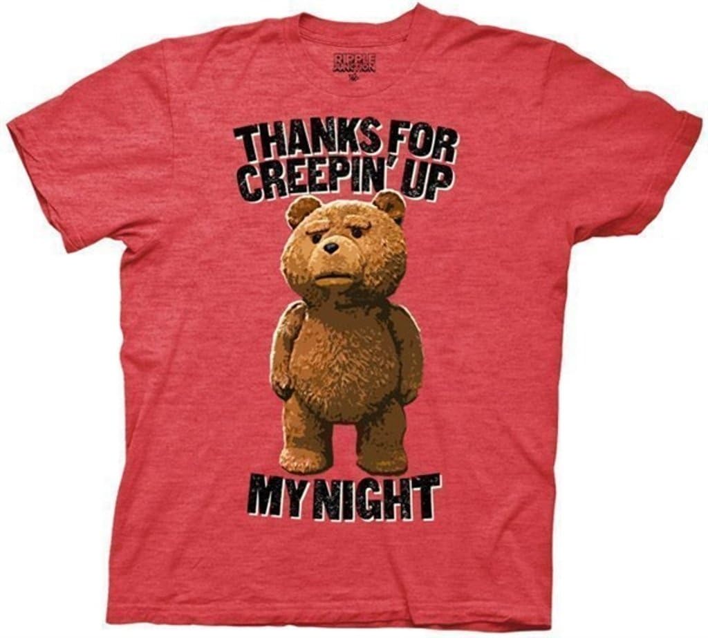 Ted Thanks For Creeping Up My Night Men's Heathered Red T-shirt M