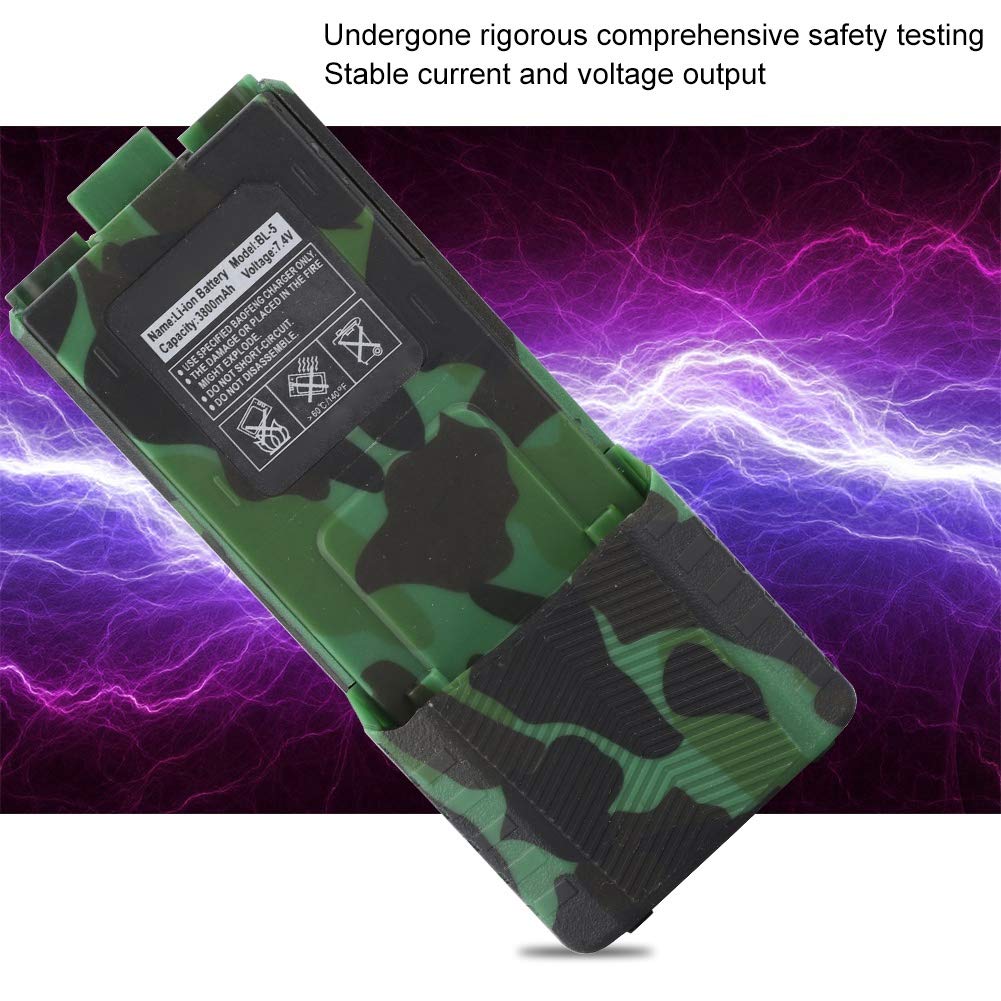Batterie Li-ion d'origine pour talkie-walkie 7,4 V 3 800 mAh pour radios bidirectionnelles UV-5R et BL-5L de la série UV 5R (camouflage) - Communications et périphériques