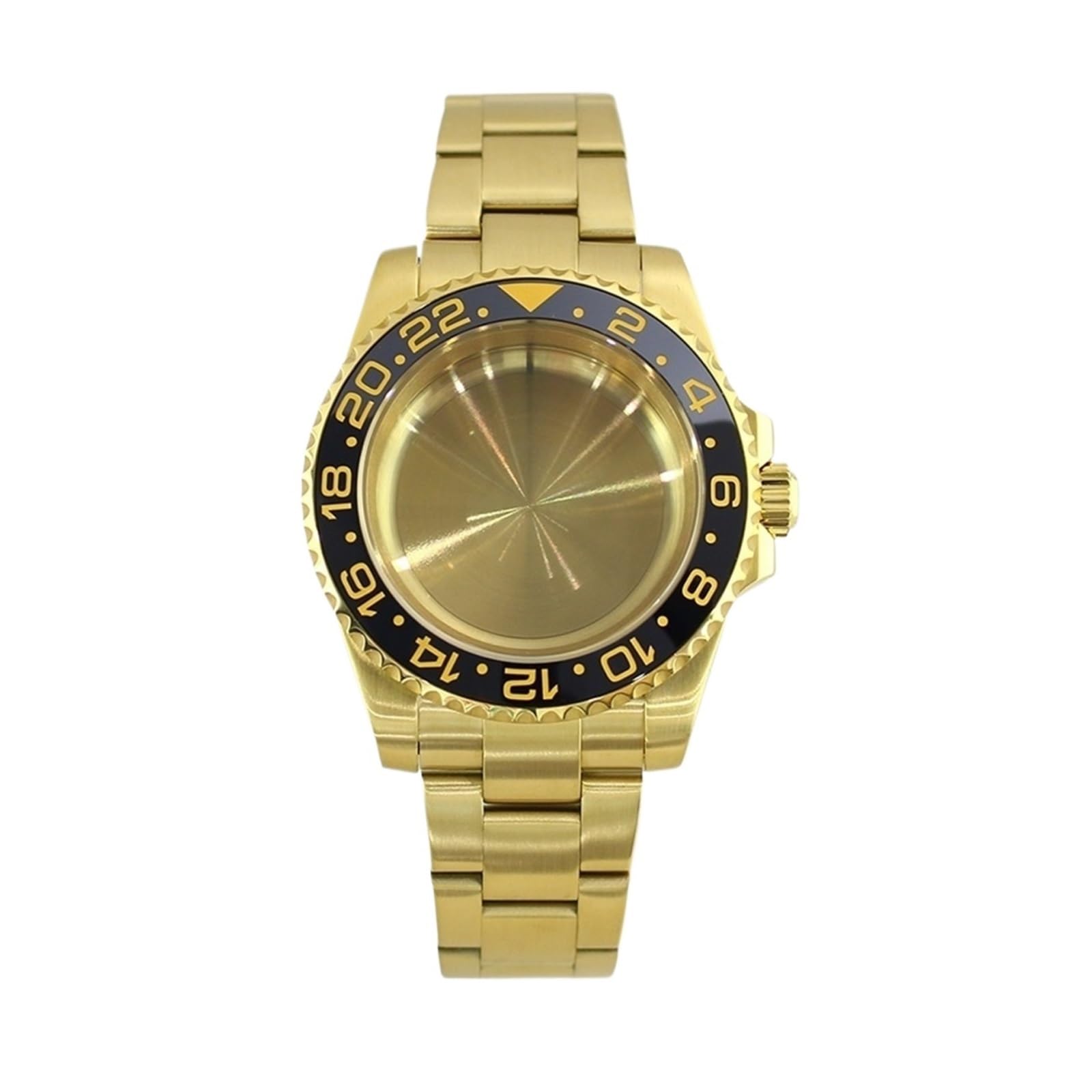 1pc 40mm GMT zegarek złota obudowa 120 kliknięć ceramiczna ramka szkiełka szafirowe dla NH35 NH36 NH38 NH34 Miyota 8215 ETA 2824 28.5mm pasek z tarczą Oyster
