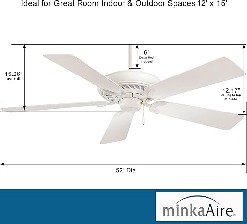 Miniatura 3 de Minka-Aire F568-SWH Supra - Ventilador de techo (52.0in), color blanco
