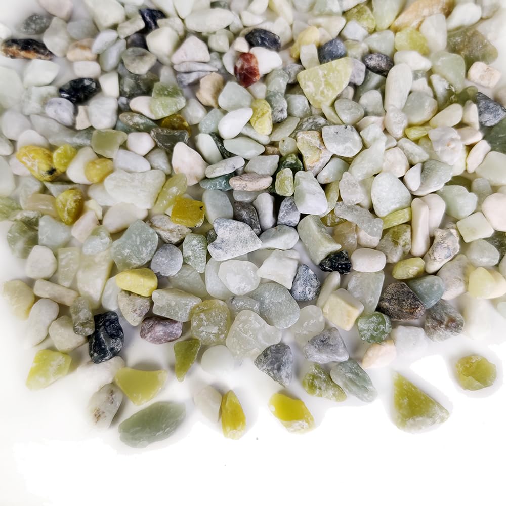18 LB Small Rocks Decorative Tiny Pea Gravels for Aquarium,Light Green Mix
