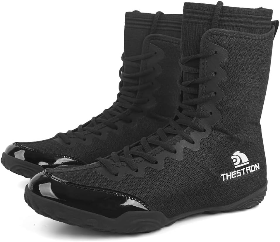 Mens Wrestling Boots High Top Fitness Boxing Shoes Gym Fighting Sports Training Footwear Martial Arts Powerlifting