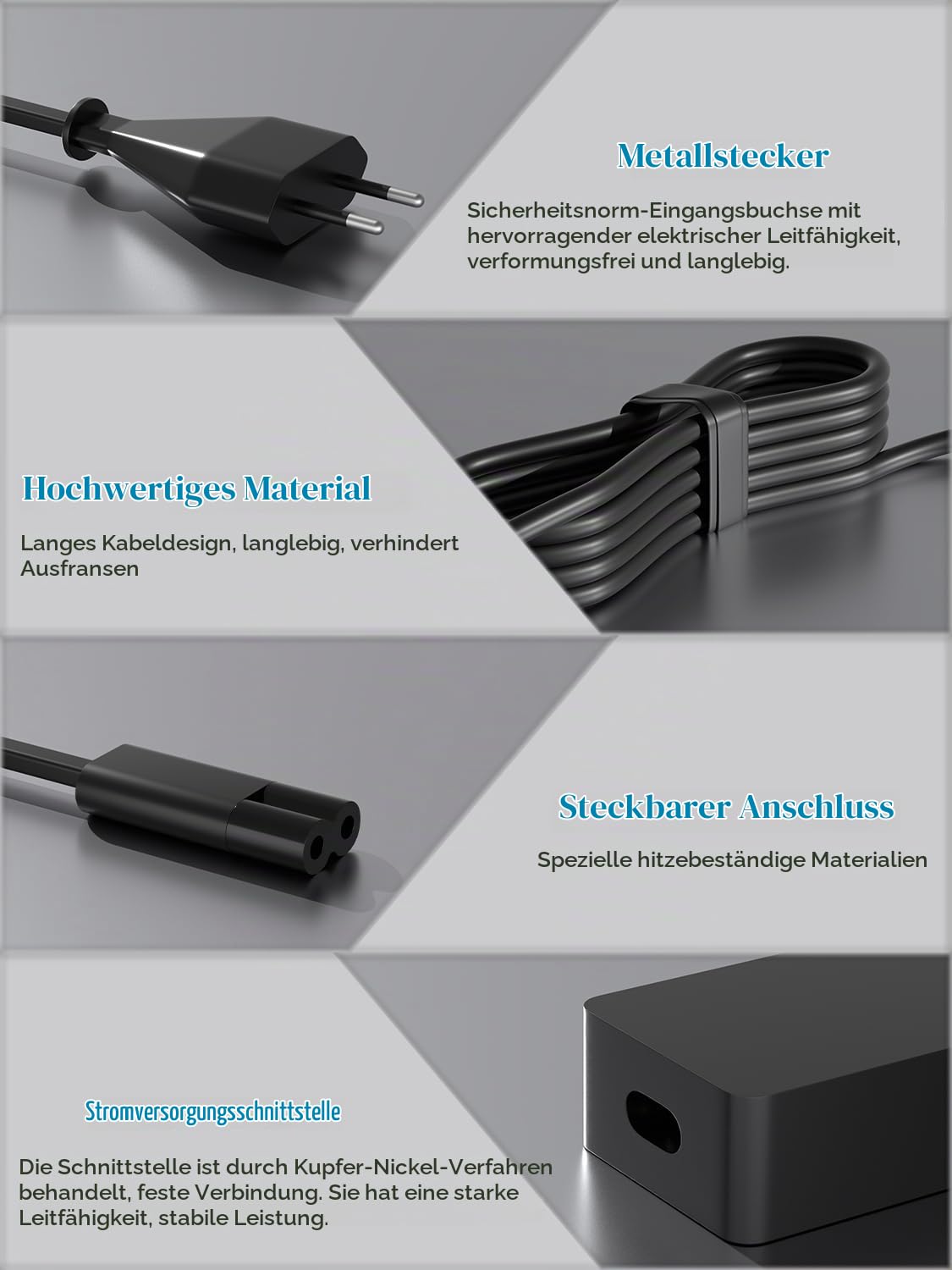 Surface Dock Ladegerät 15V 6A 90W Netzteil für Microsoft Surface Dock 2 Station, Micorsoft Surface Pro 8 7 6 5 4 Dock Station Netzteil Surface Book 1661 1749 Laptop AC Adapter Power Cord