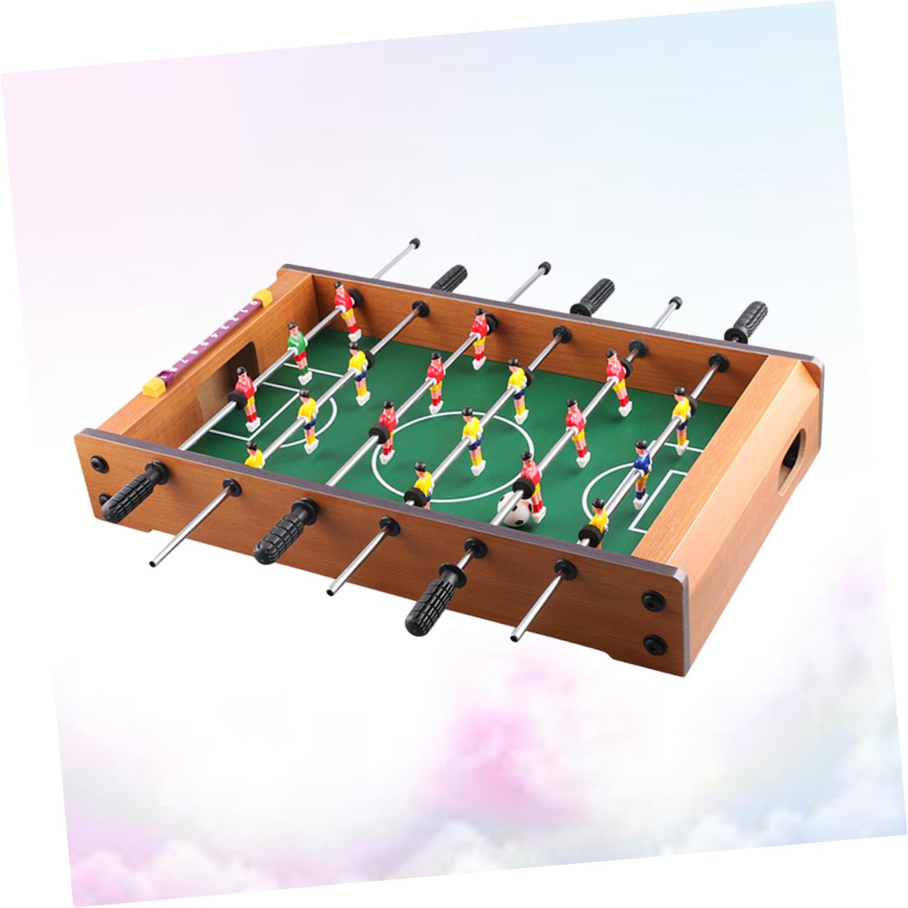 Calcio da Tavolo Mini Sei Tiri in Mdf per Ragazzo Ragazza e Adulti | Contatore Punteggio Integrato, Formato Compatto per Scrivania, Adatto a Casa senza Spazio per Tavolo Completo