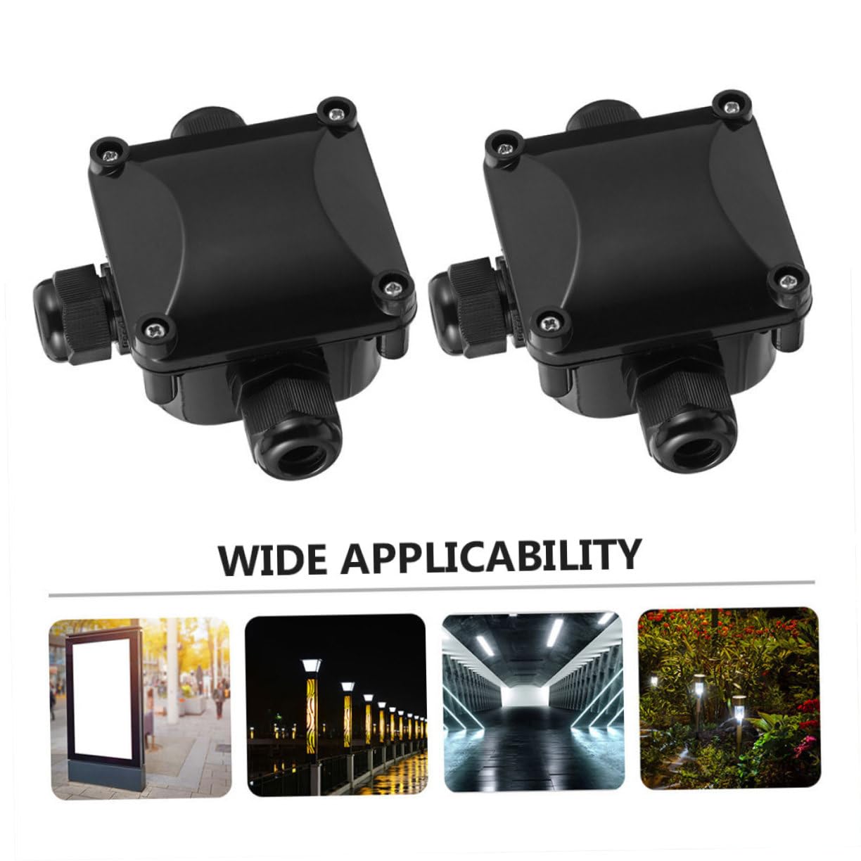 PRETYZOOM 5 Series Caja De Conexiones Impermeable Multi Exterior Accesorio Electrico Protección Unión Conector De Cable A Prueba De Agua Conector Impermeable El Plastico Negro 2 Piezas X 5