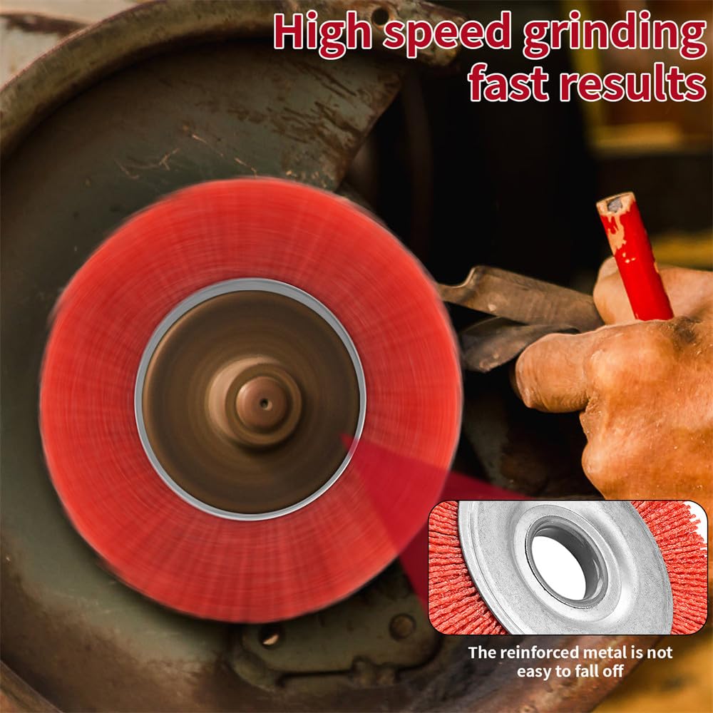 125mm Nylon Wheel Brush Abrasive Wire Grinding Polishing Brush Bench Grinder for Cutting Machine Wheel,1pcs,125mm