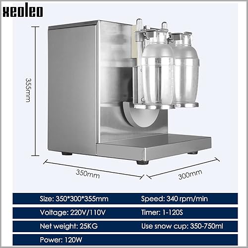 Miniatura 3 de Máquina coctelera de Boba Máquina de coctelera de doble taza de té de burbujas para 500cc/700cc Coctelera 60 segundos de tiempo para té con leche