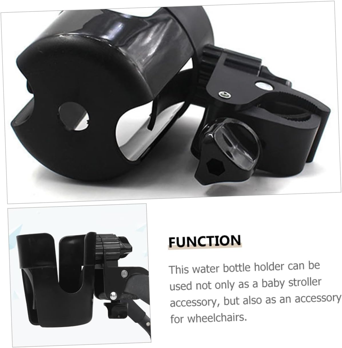 SUPVOX 2pcs Water Bottle Holder for Stroller Drink Carrier for Wheelchair and Trolley Rotating Cup Holder Easy to Install Compact Design for Go Parents