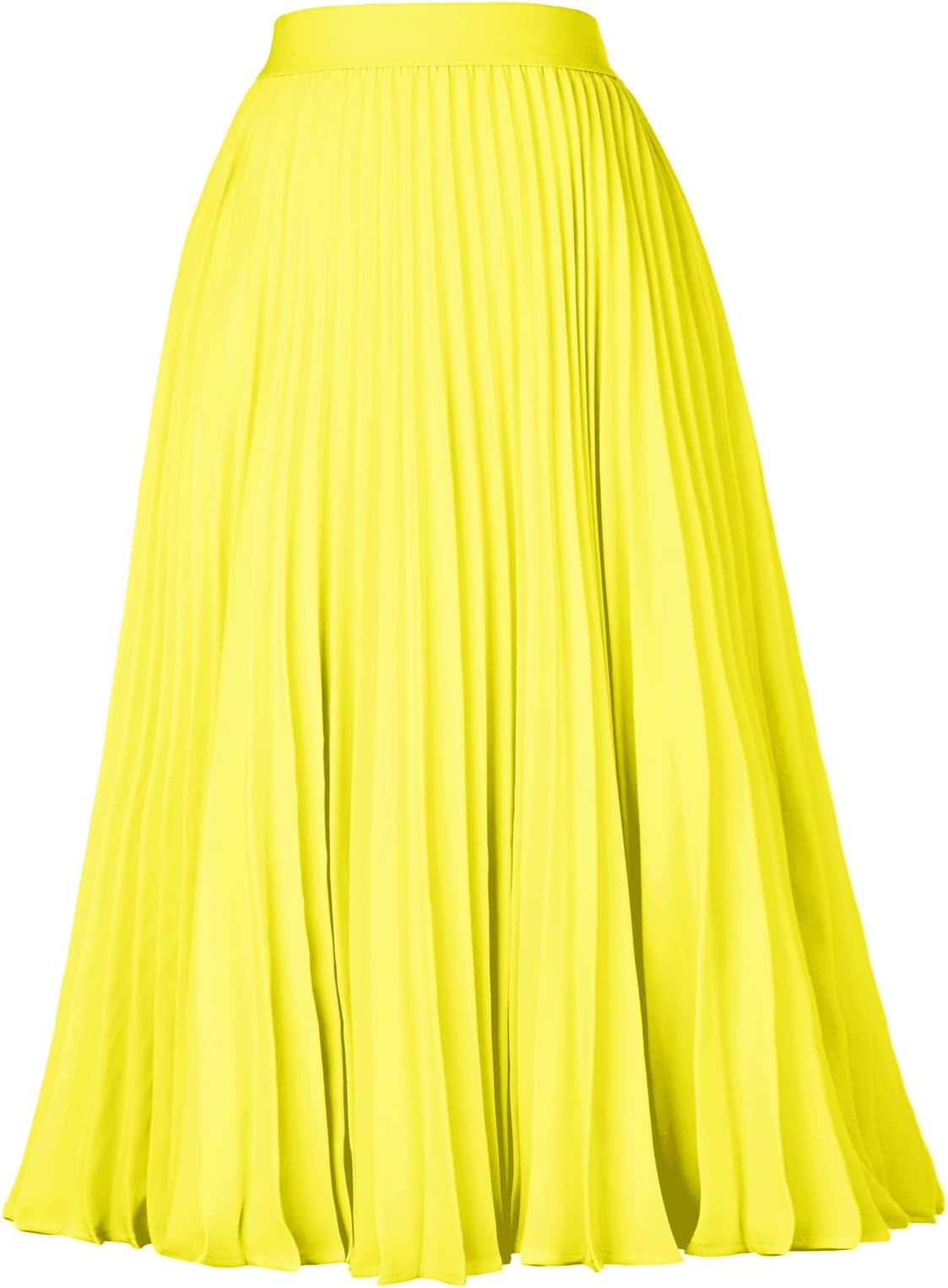 GRACE KARIN Women High Elastic Waist Pleated Chiffon Skirt Midi Swing A-line Skirts