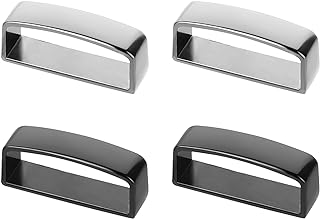 4 Pcs Groove Belt Keepers, Stainless Steel Brass Alloy Loops Anti Slip Black Men's Belt Buckle Accessories, 1.5 Inches(38mm-40mm)