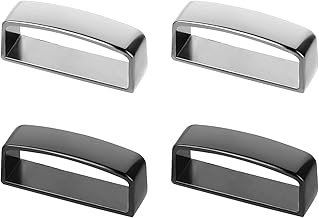 4 Pcs Groove Belt Keepers, Stainless Steel Brass Alloy Loops Anti Slip Black Men's Belt Buckle Accessories, 1.5 Inches(38mm-40mm)