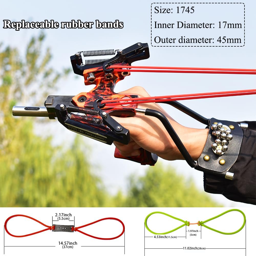 Piaoyu Stainless Steel Wrist Rocket Slingshots for Adults Hunting Slingshot Catapult Shooting Sling Shot with Laser Sight (Red)