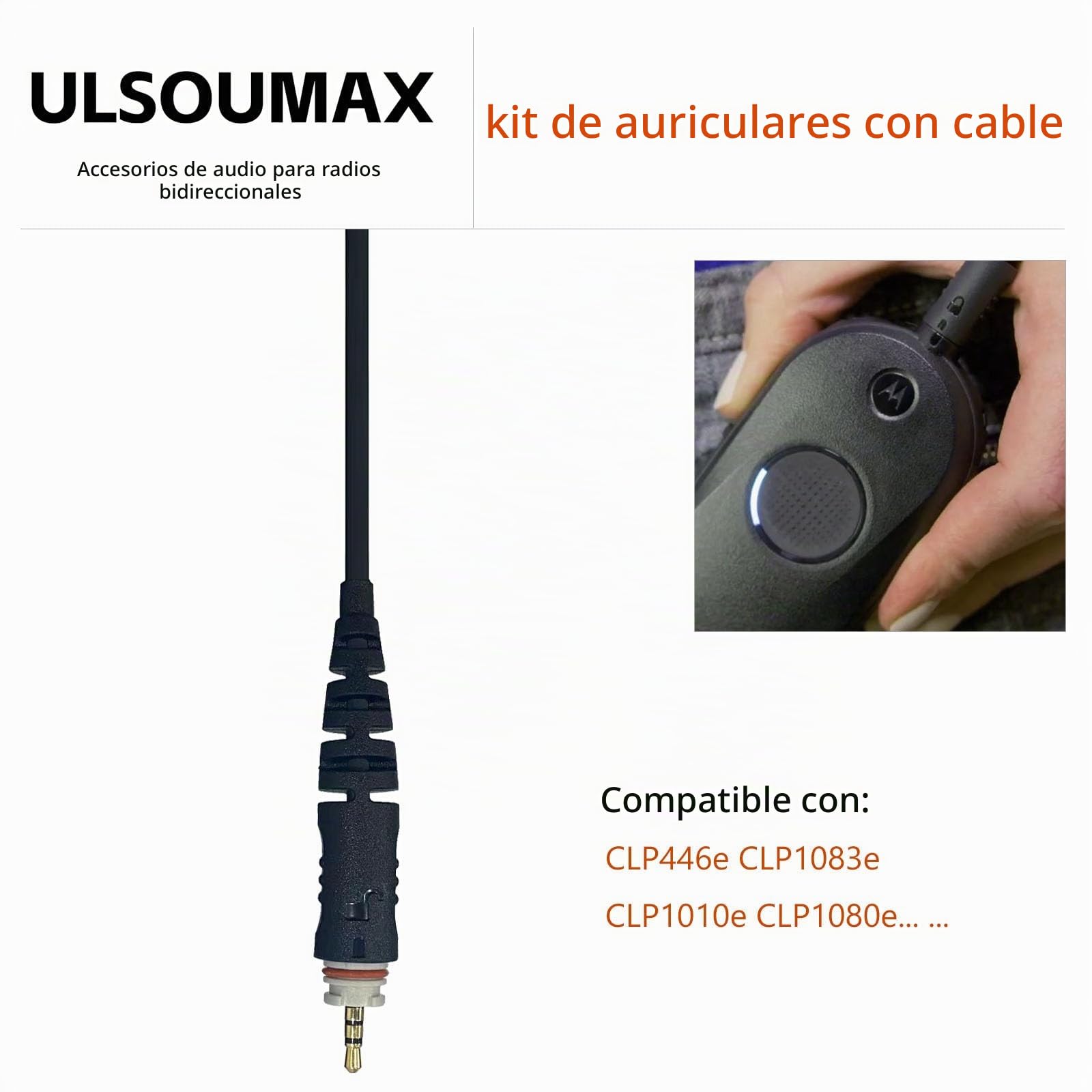 Auriculares Motorola en forma de C PTT con micrófono para Motorola CLP446E CLPE Plus CLP1010e CLP1080e CLP1083e CLP107e