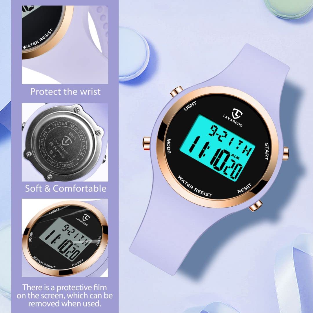 BEN NEVIS Reloj Digital para Niñas y Niños con Alarma, Luz LED, Cronómetro, Calendario, 12/24 Horas, Correa de Silicona