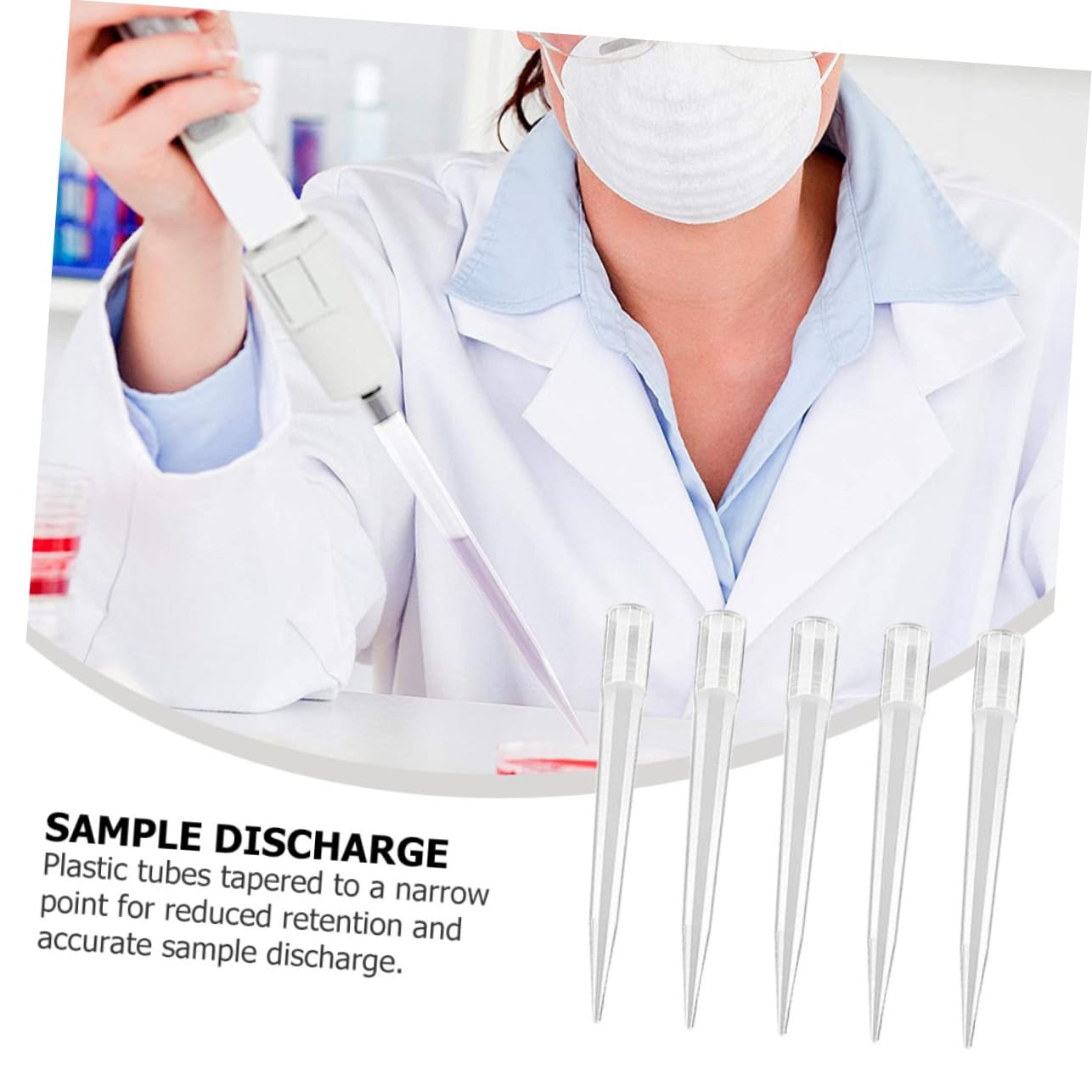 LIFKOME Transparent Liquid Pipette Tips Plastic Tips for Accurate Liquid Transfer Compatible with Pipettes Laboratory Supplies for Scientific Use