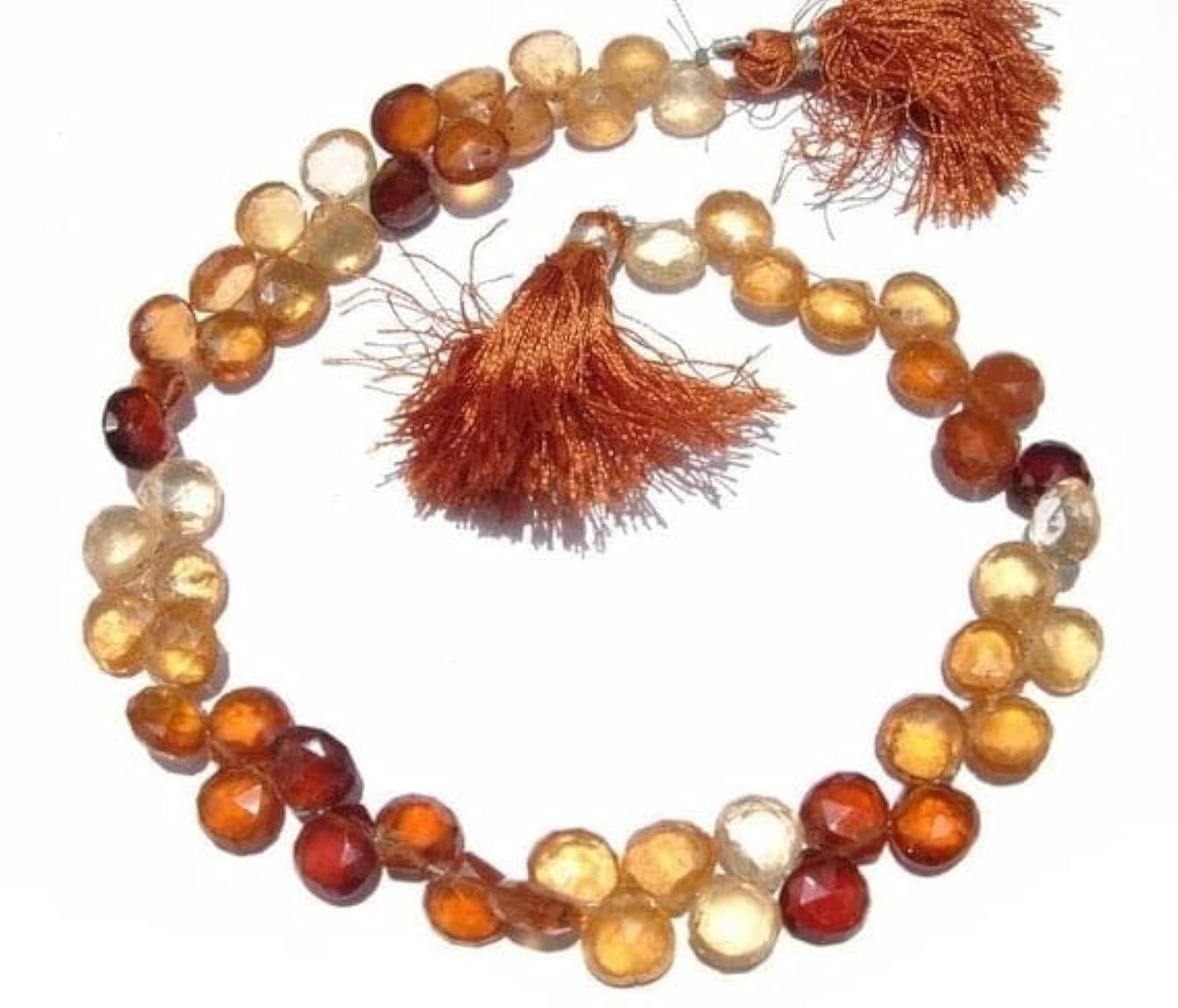 Grenat hessonite en briolettes de cœur pour façonner un cadeau d'anniversaire fait main