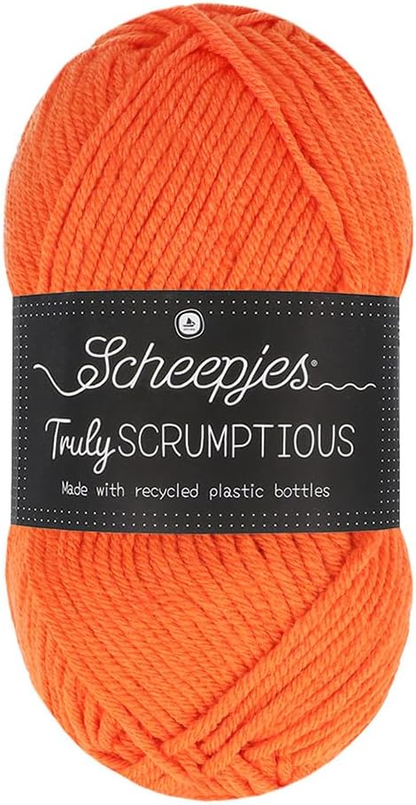 Scheepjes Truly Scrumptious Yarn, 100 g (3.5 oz) Skein, Shade 383 Jaffa Cake Orange, Acrylic/Polyester