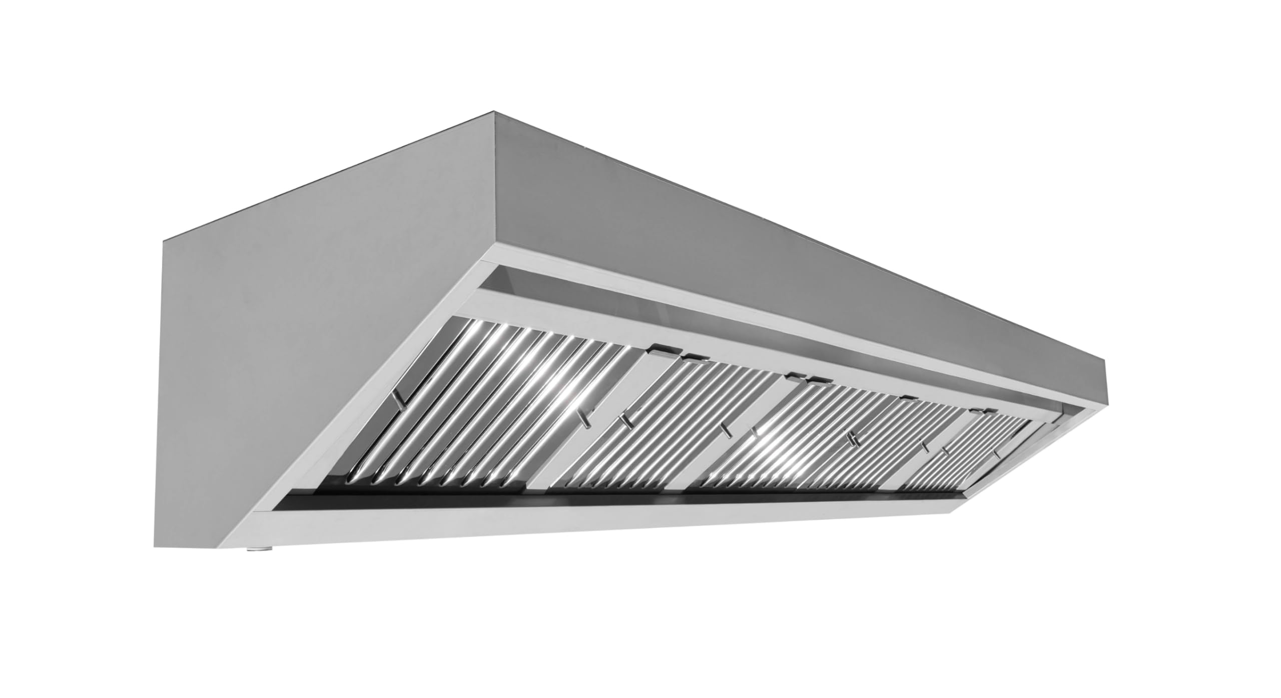 Ristoattrezzature - Cappa in acciaio inox 260x90x45h cm a parete snack senza motore