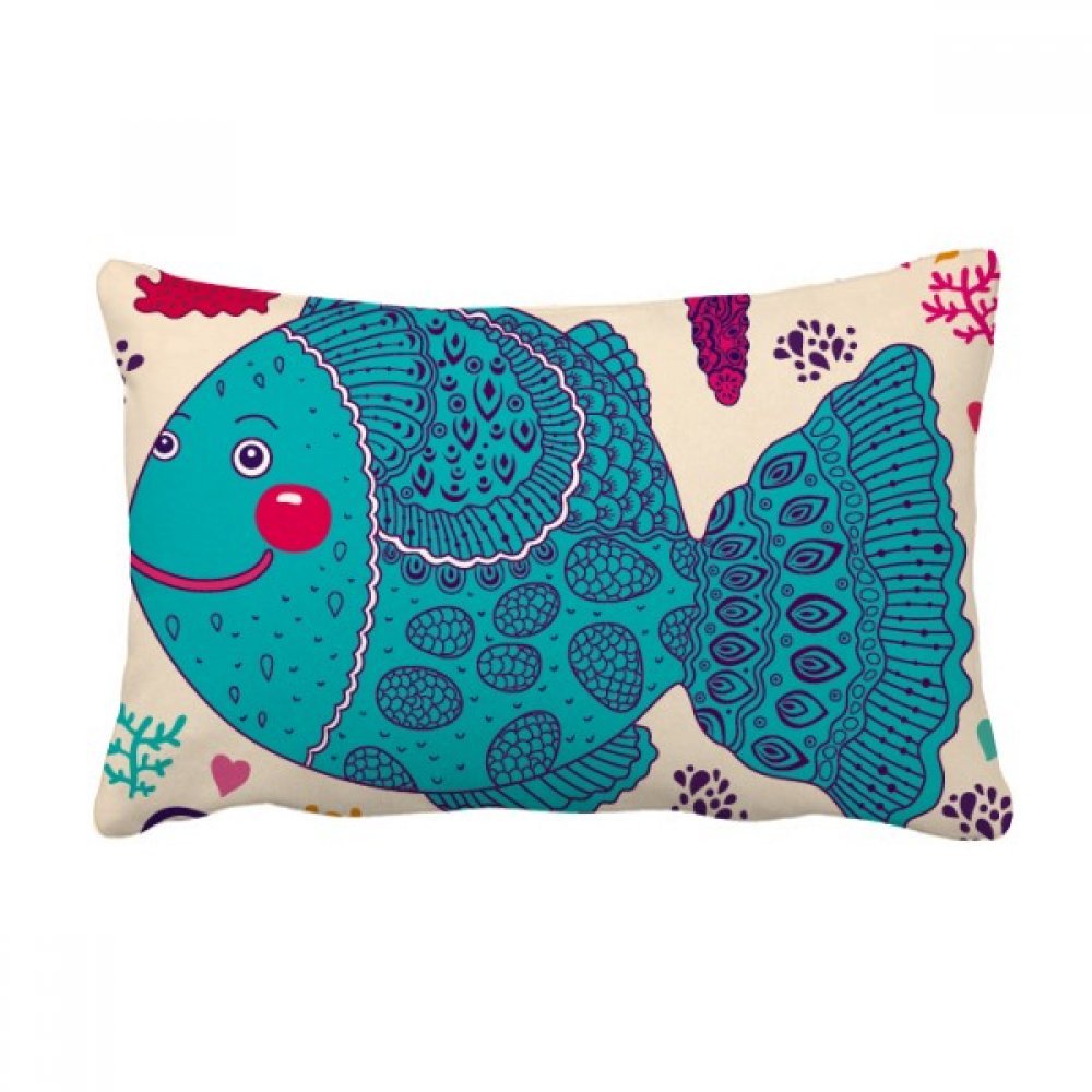 Coussin poissons cartoon multicolor : le cadeau de décoration idéal