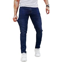 Heyfanee Mens Slim Fit Jeans Stretch Soft Denim Pants for Men Slim Leg Blue 31x32