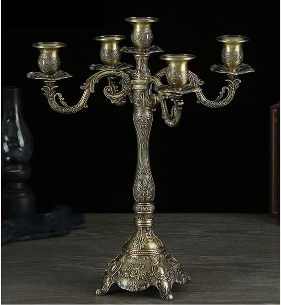 Classical European Home Alloy Candle Table Retro Ornaments Wedding Decorations Candlelight Dinner Candlestick