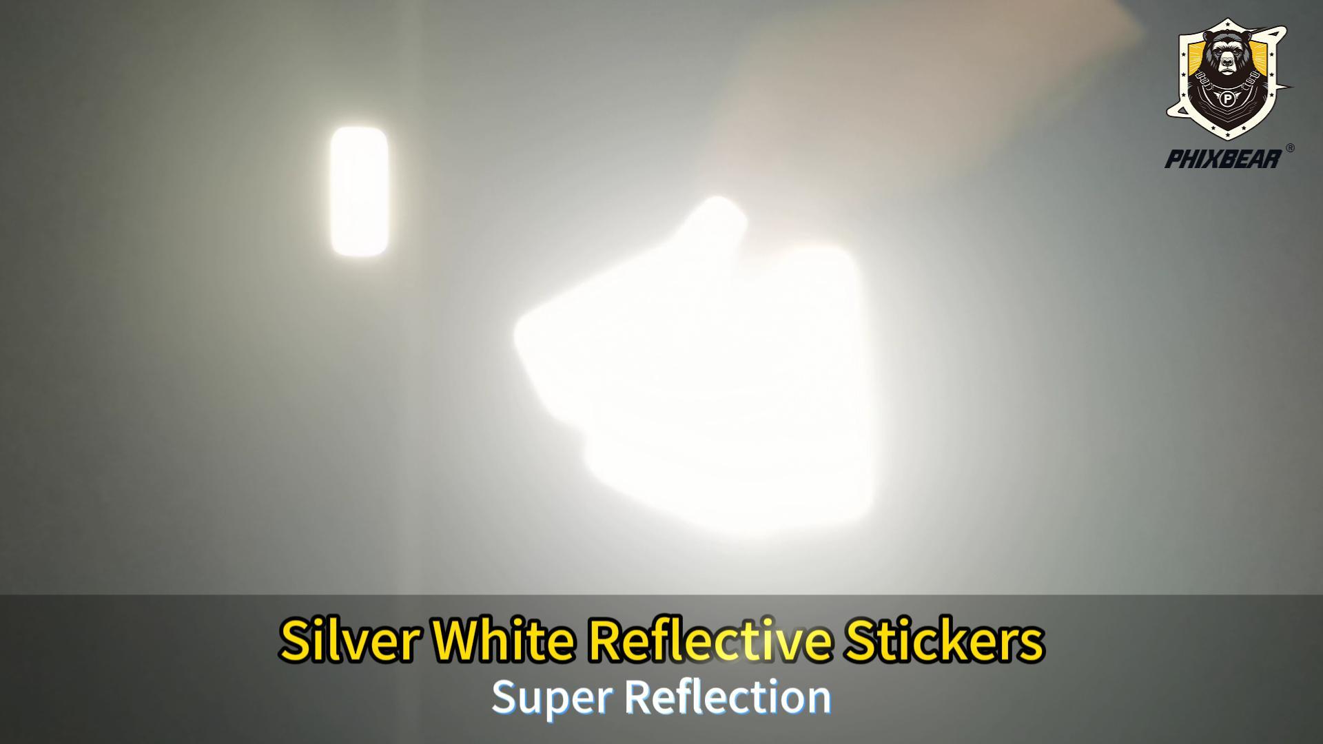 Image of PHIXBEAR 20 Pcs Super Reflection Reflective Stickers, Safety Reflective Tape for Car Bike Mailbox Helmet, White Reflective Tape Outdoor Waterproof 3.15 inch X 1.18 inch