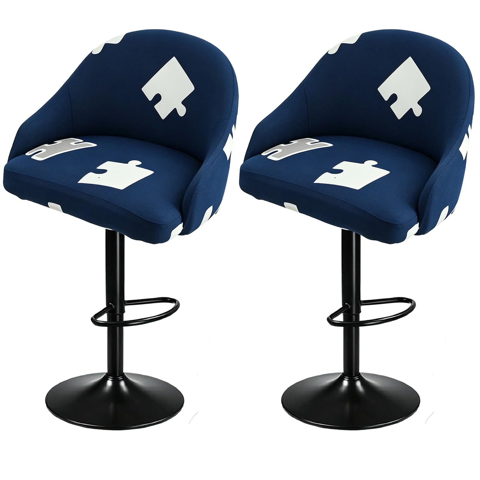 Bar Stools Cover,Short Back Chair Cover, Swivel Chair Slipcovers With Back, Stretch Bar Stool Chair Slipcovers With Round Backs Arms Curved Accent ,Counter Bar Stool Cover For Armchair,Kitchen Island(