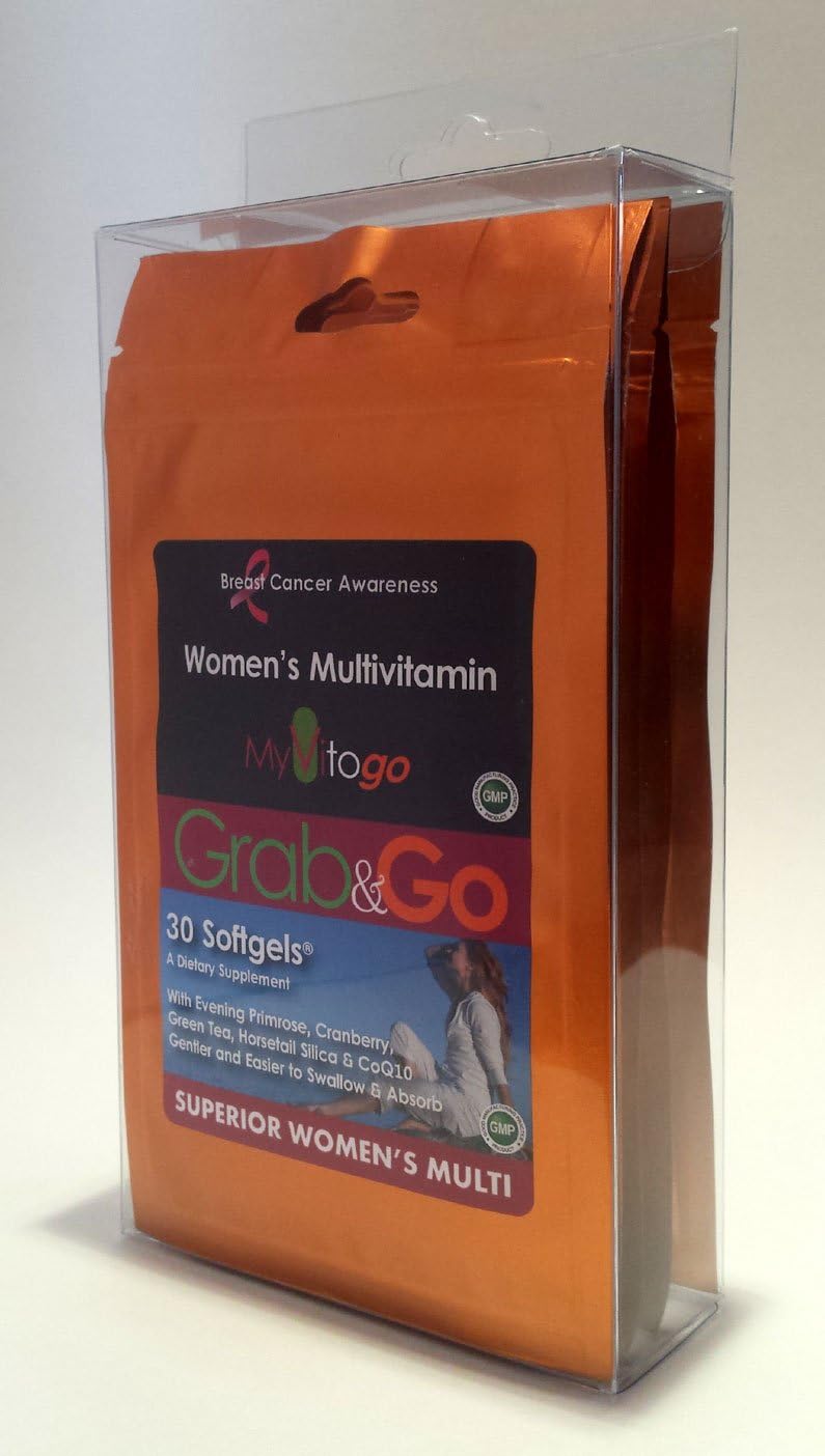 MyVitogo Women's Multivitamin | Grab+Go 4 Pack from 30 Soft Gels in Each Popular & Convenient Zip-Pouch
