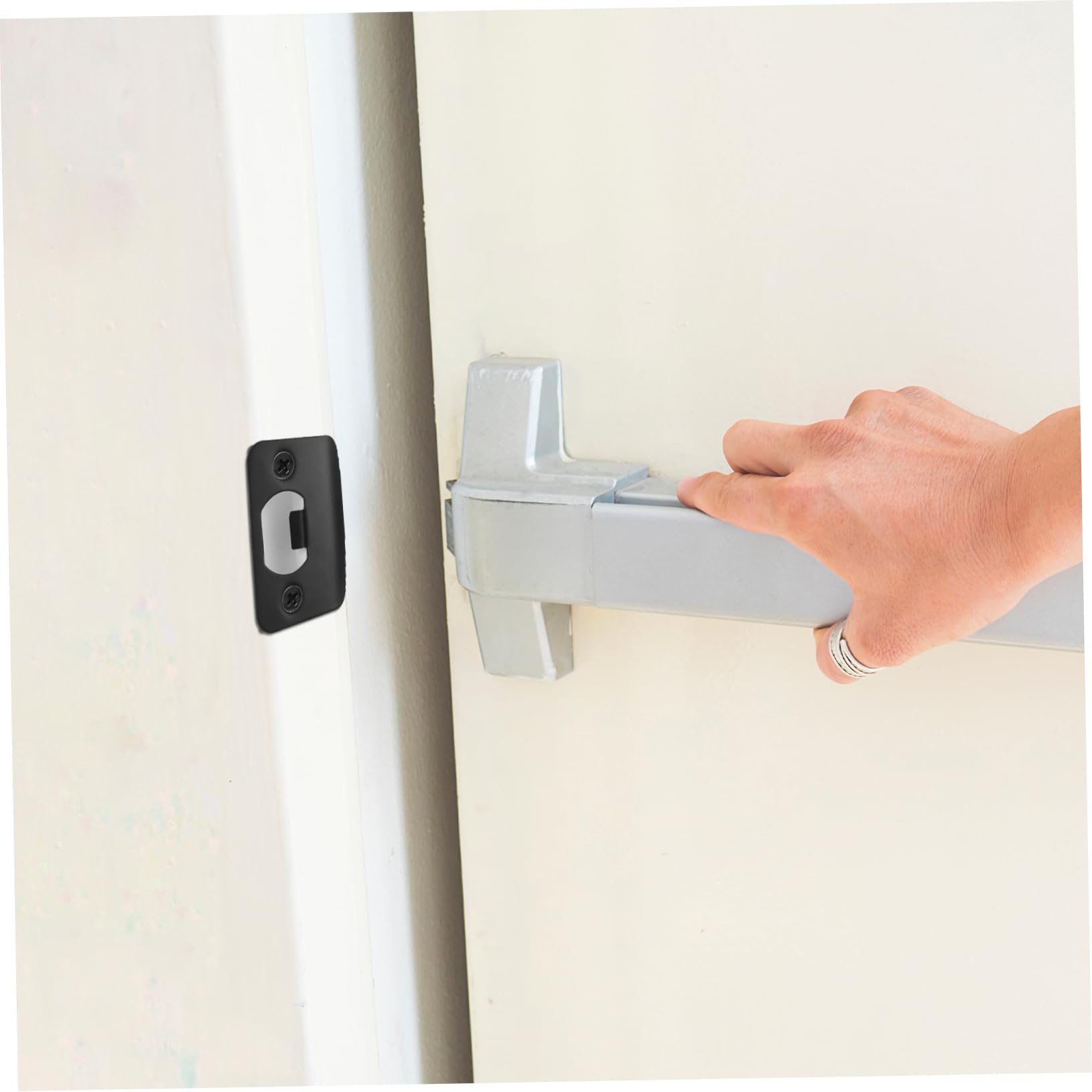 DOITOOL 4 Ensembles Guide De Serrure De Porte Plaques De Verrouillage Gâche De Sécurité Plaque De Recouvrement Pour Pêne Dormant Plaque De Renfort De Porte Plaques De Porte 4 Pièces * 4