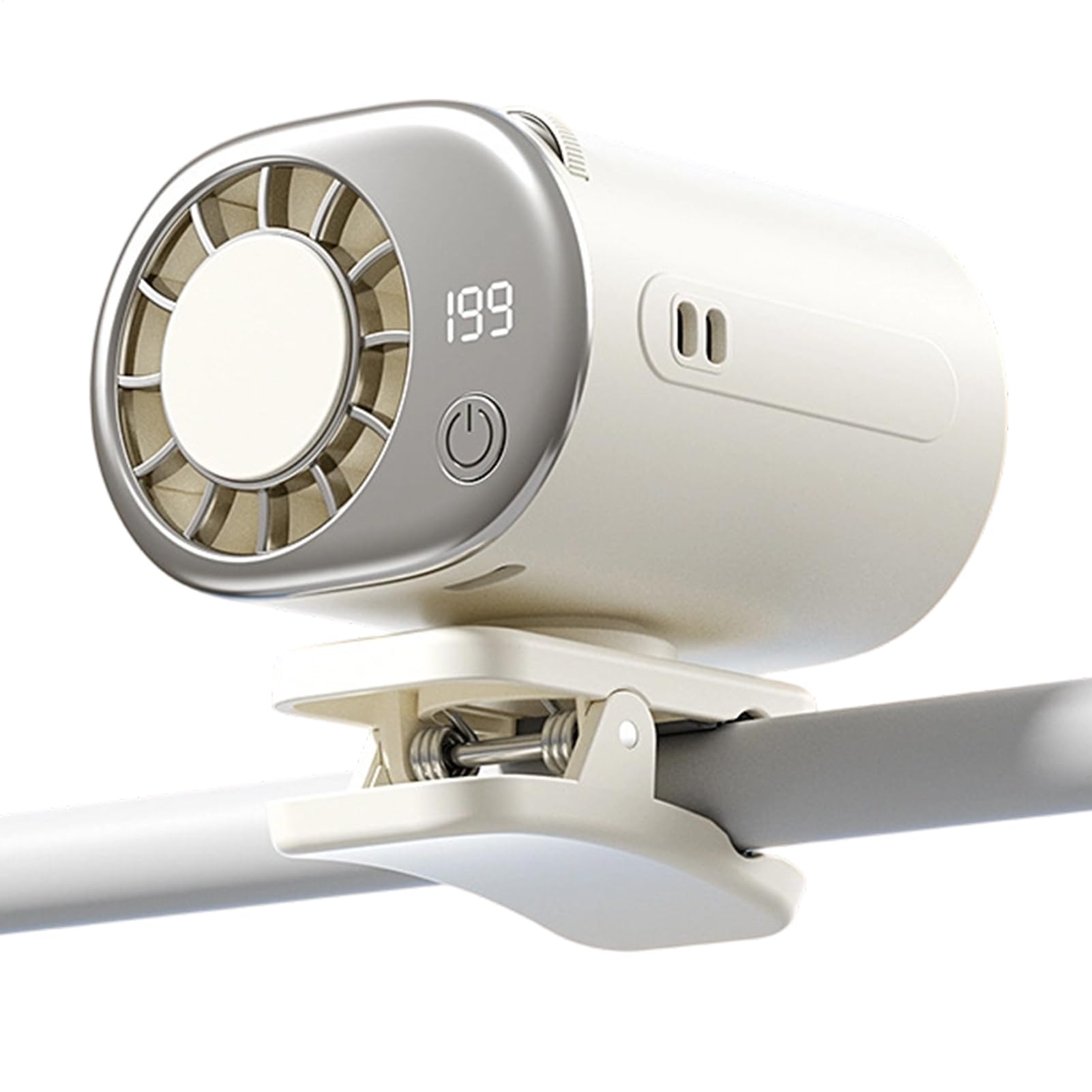 2026 Car Clip On Air Conditioner Fan With Led Display - 360° Rotation & 199 Speeds Adjustable, Portable USB Rechargeable Personal Cooling Fan With 16℃ Semi-Cooling And Detachable Wide Clamp