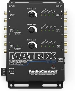 AudioControl Matrix Plus Black Six Channel Line Driver with Remote Level Control Input