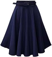 Saia Midi Jeans Feminina Evasê Casual Elegante Vintage Chique Cintura Alta Saia Plissada Longa