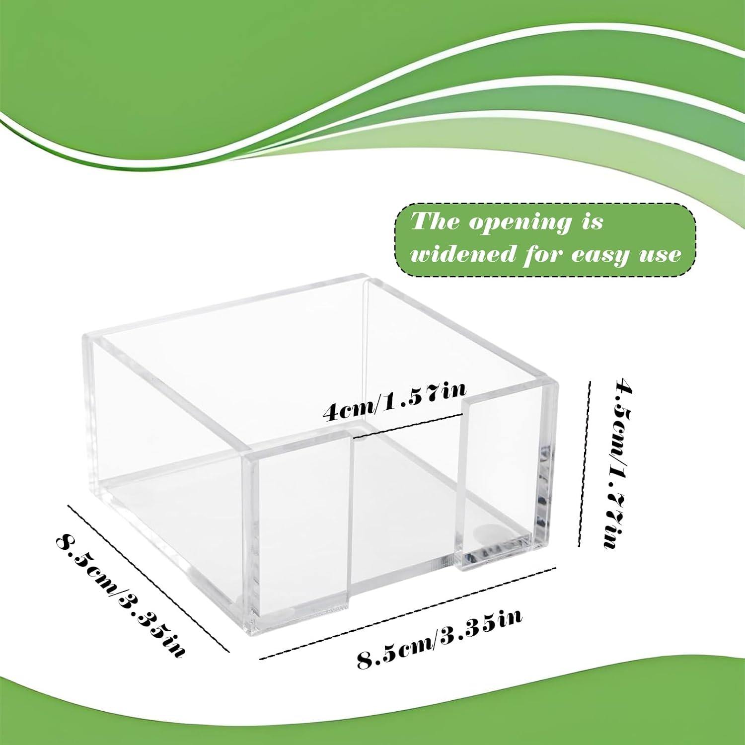 3 x 3 inch Acrylic Transparent Sticky Note Holder image 2