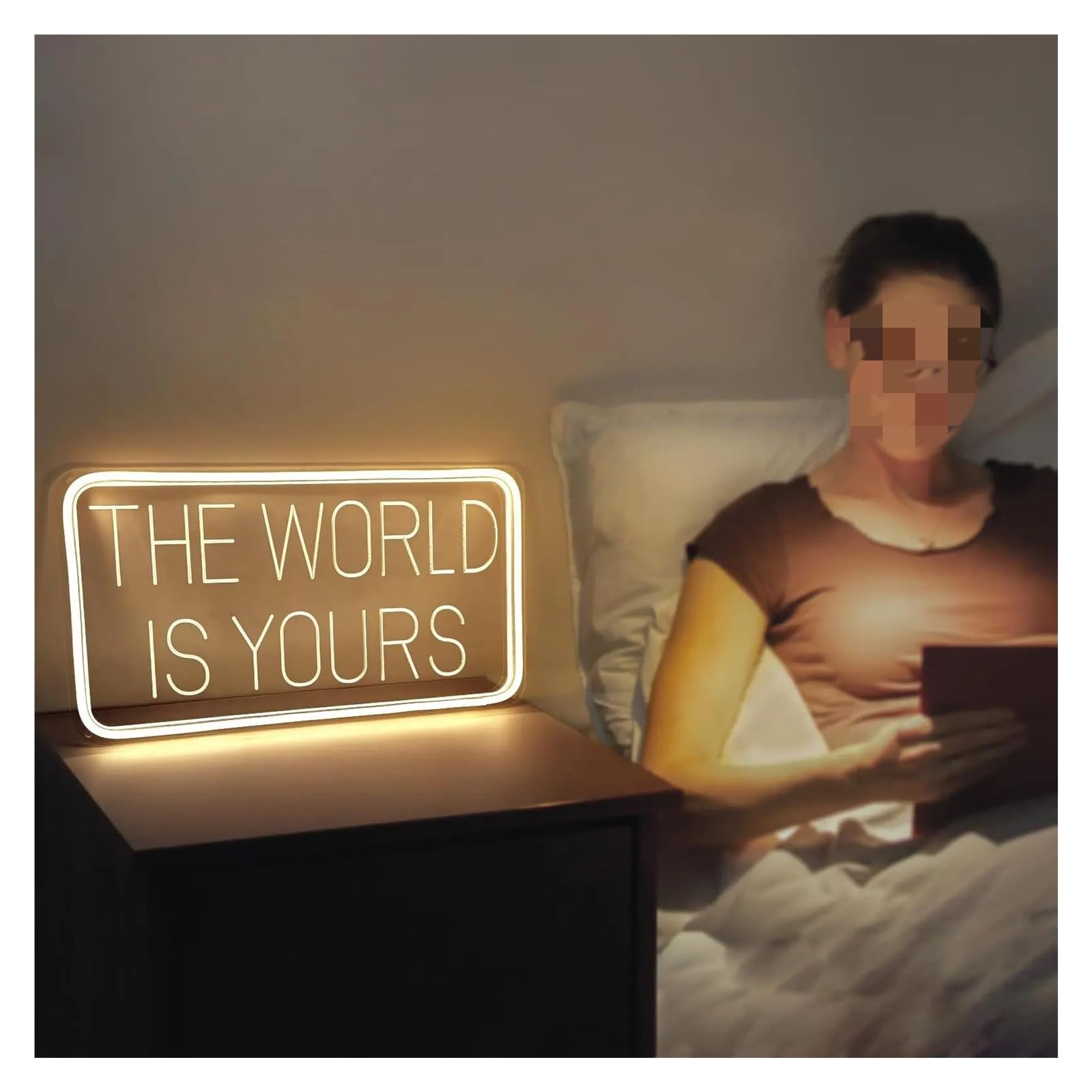 Wiszące neony artystyczne The World Is Yours Neon Znak 3D Rzeźba Projekt Światło Do Sypialni Bar Salon Biuro Urodziny Wesele Dekoracja Ścienna 40.5cmx22.1cm