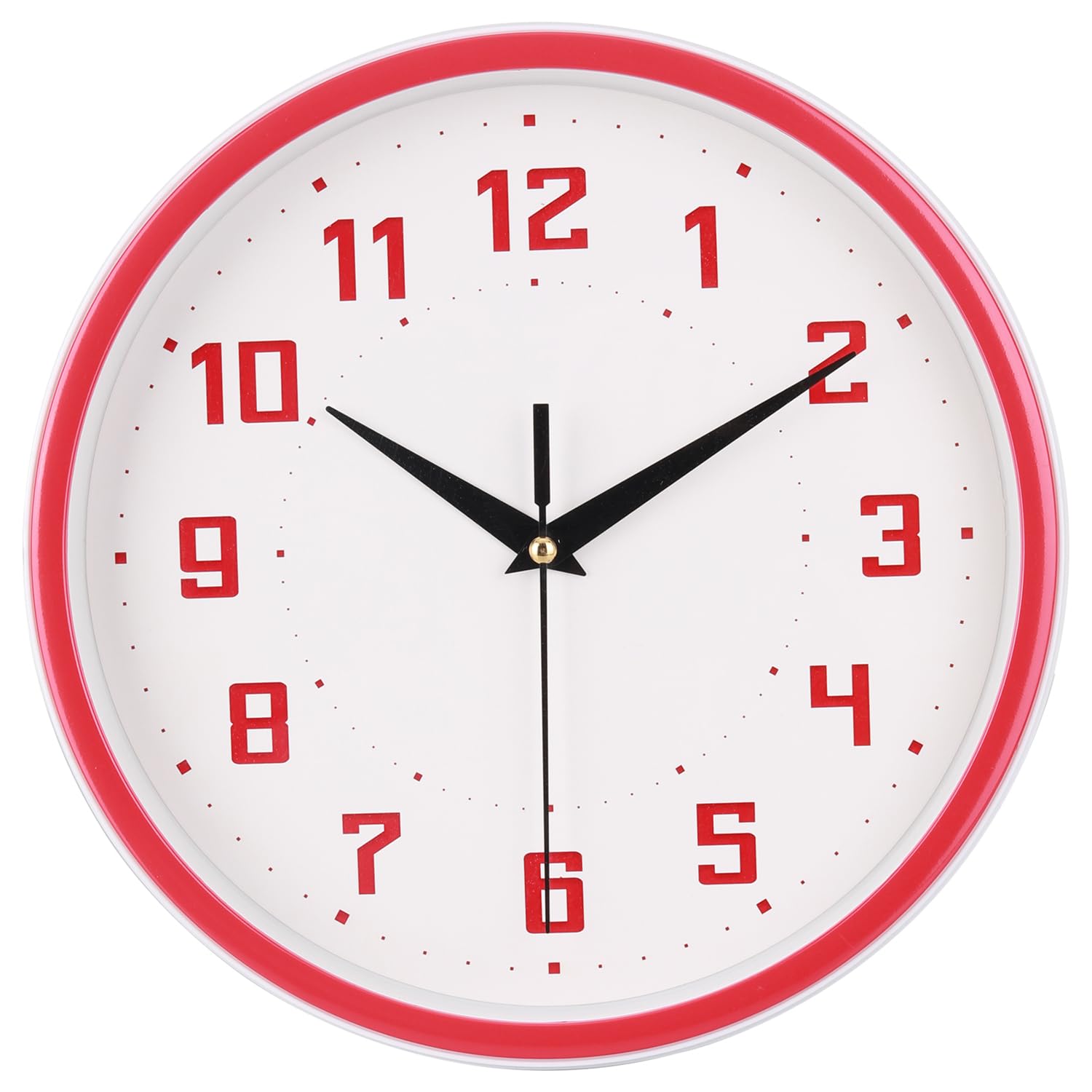 Horloge murale Topkey 23cm rouge silencieuse au design moderne