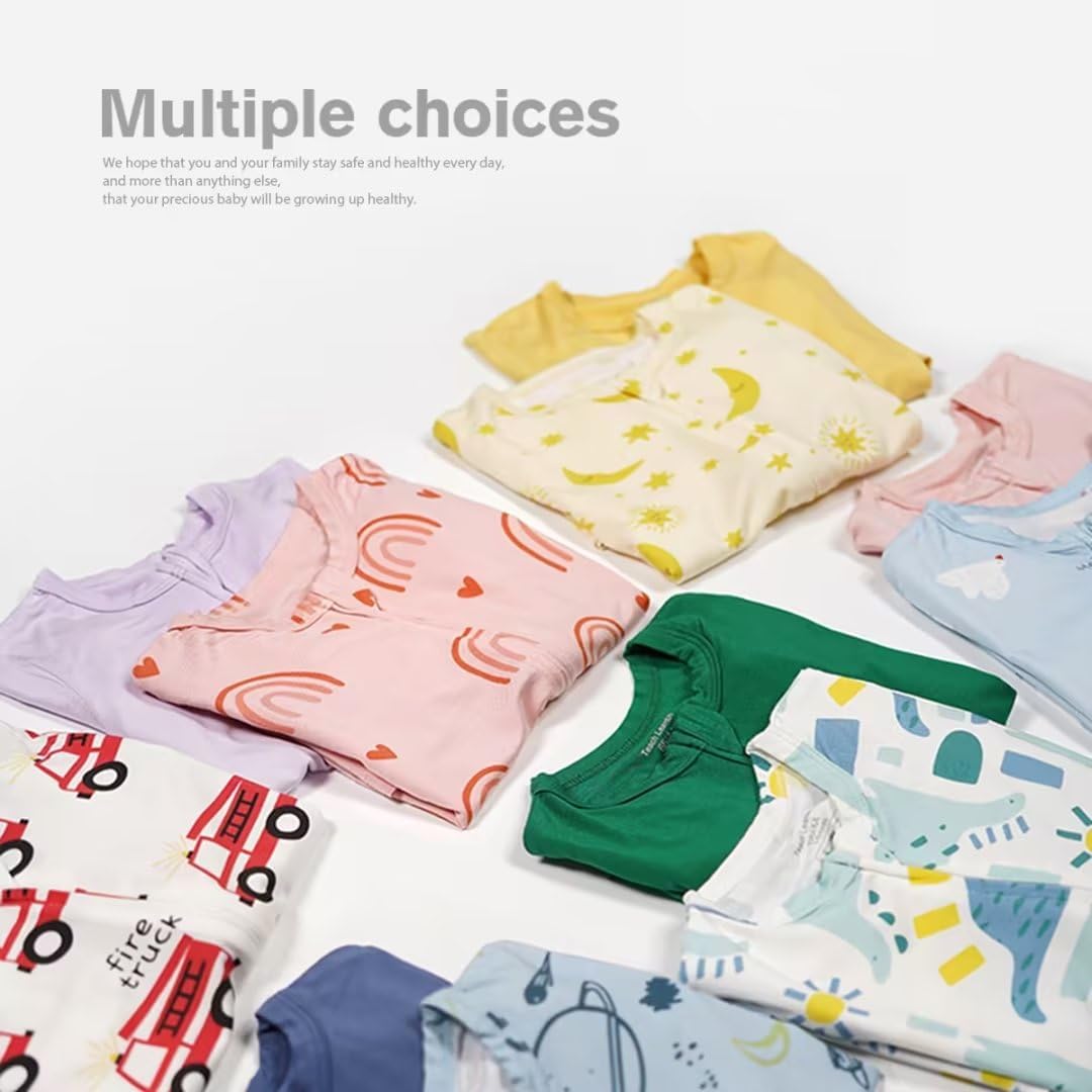 Teach Leanbh Baby Boys Girls 2 Pack Bamboo Viscose Pajamas 2 Way Zipper Short Sleeve Romper Jumpsuit Sleep and Play - Image 5