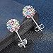 Multicolored Ball Bead 18k White/rose Gold Plated Swarovski Crystal Zircon Earrings Pierced Eardrop Studs