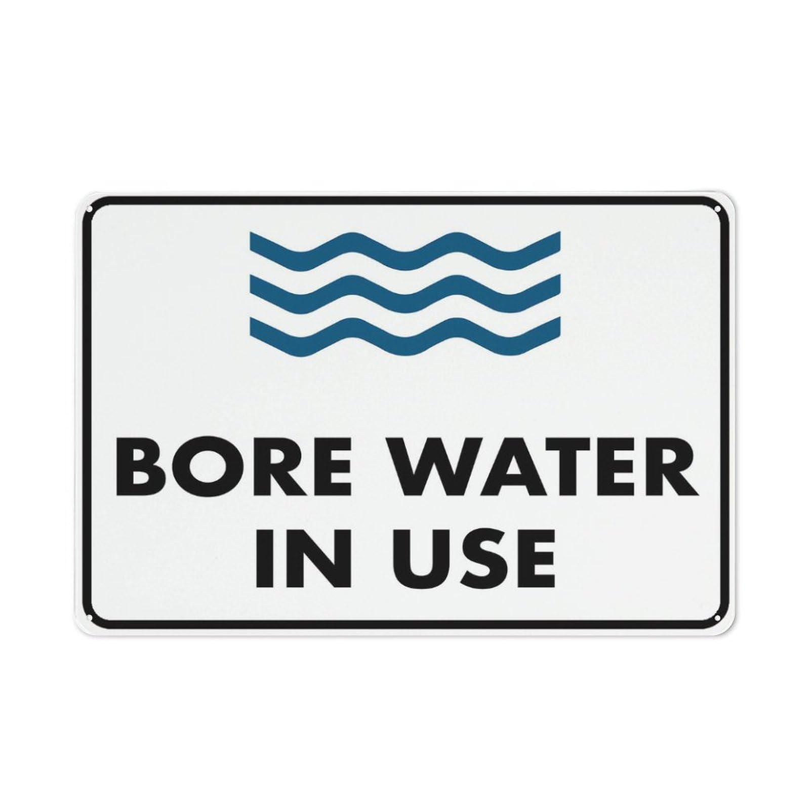 Bore Water In Use - Waves Sign 12X8 Inch Tin Sign Great For Garden And Yard Wall Decor