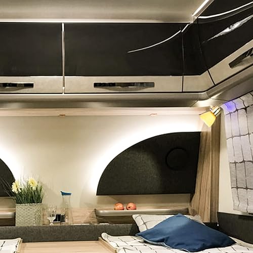 Miniatura 4 de Lámpara de lectura de 12 V con puerto USB para casa rodante con regulador de intensidad e interruptor táctil sensible integrado,lámpara de 3 W con