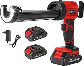 Pistolet à silicone électrique, 18V, pistolet à colle électrique 300ML, pistolet à cartouche sans fil pour portes et fenêtres, pistolet à verre, machine à coudre (Avec 2 batterie)