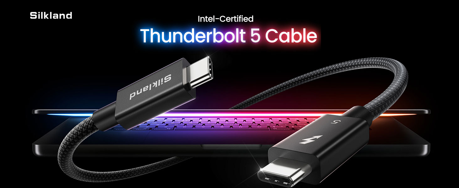 Amazon.com: Silkland Intel Certified Thunderbolt 5 Cable 80Gbps
