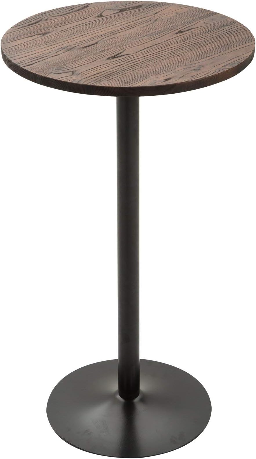 HOMCOM 41" H Rustic Industrial Metal Elm Wood Top Bar Height Standing Pub Table