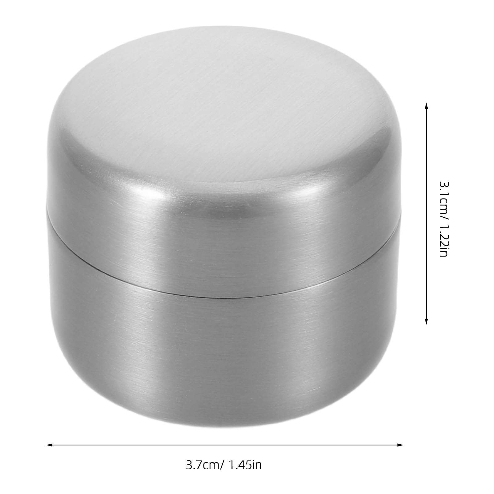 Runde Reise Pillendose aus Edelstahl, Silber, Kleiner